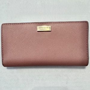 Kate Spade New York Laurel Way Stacy Bifold Wallet Snap Closure-Soft Rosetta